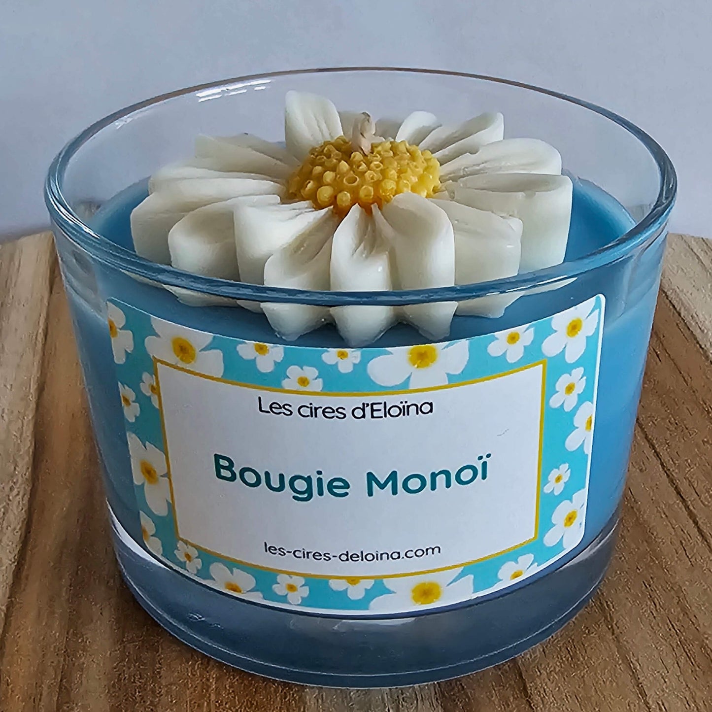 Bougie parfum monoï vue de haut