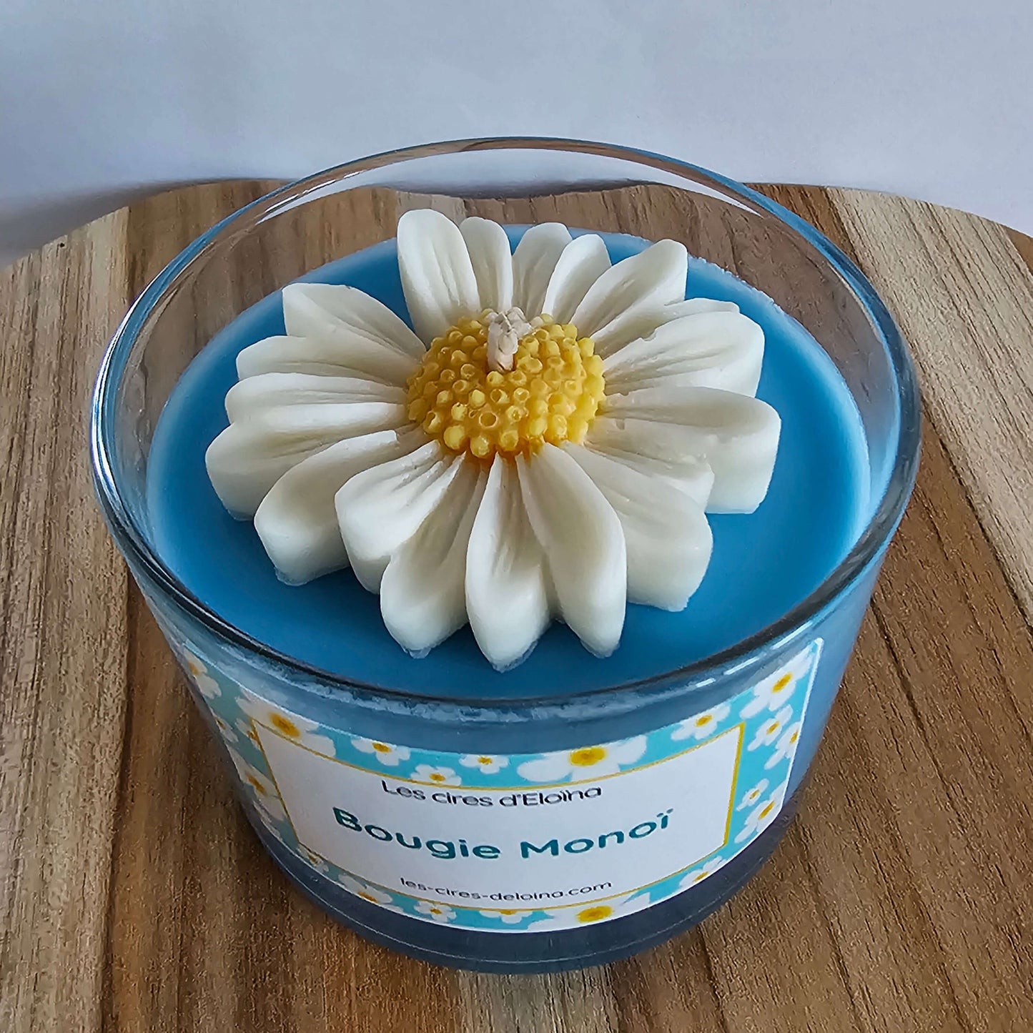 Bougie parfum monoï vue de plus haut