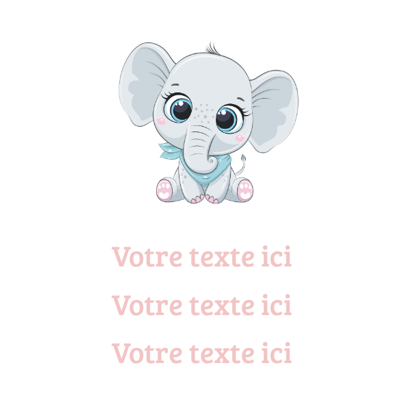 Modèle pour emballage de la bougie nuage avec un bébé éléphant