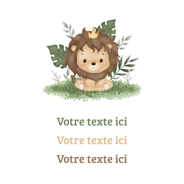 Modèle pour emballage de la bougie nuage avec un lionceau