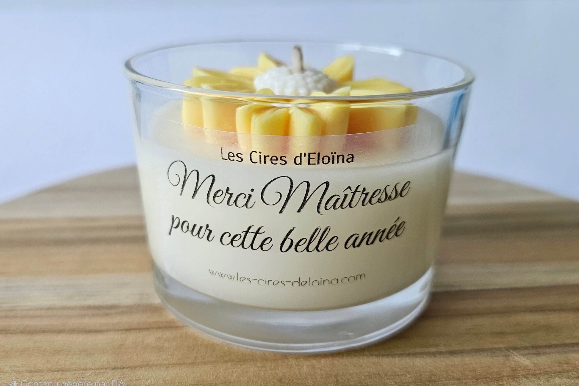 Bougie parfum vanille des îles avec étiquette personnalisée