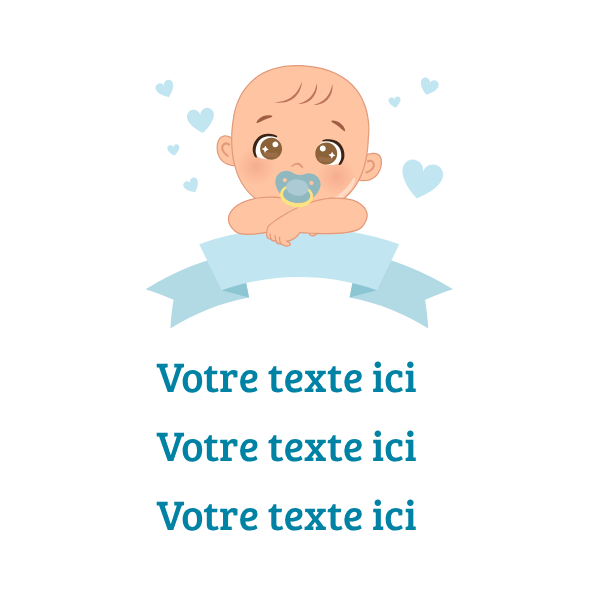 Modèle pour emballage de la bougie nuage bébé garçon