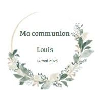 Modèle pour emballage de la bougie nuage rond avec des feuillages