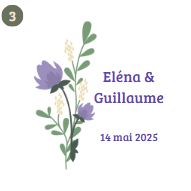Modèle pour emballage nuage fleur violette