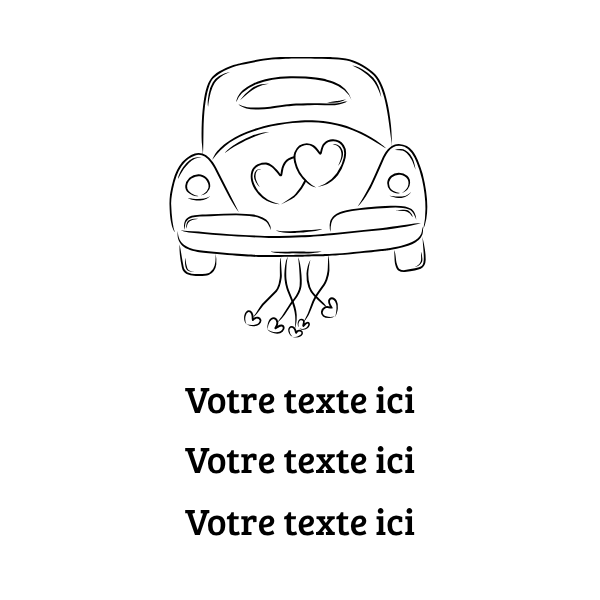Modèle pour emballage de la bougie nuage avec la voiture des mariés