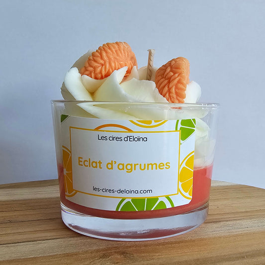 Bougie parfum agrumes vue de face