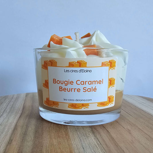Bougie caramel beurre salé grand format vue de face