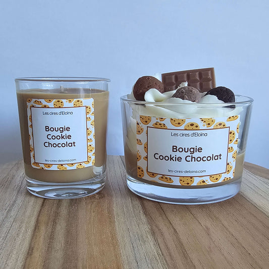 Bougies duo cookie chocolat vues de face