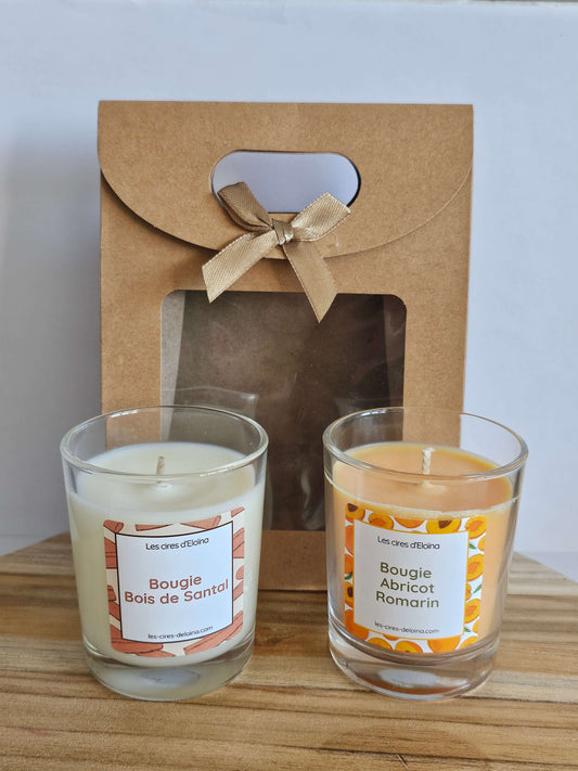 Coffret Duo Réconfortant : Bougies Abricot Romarin & Bois de Santal