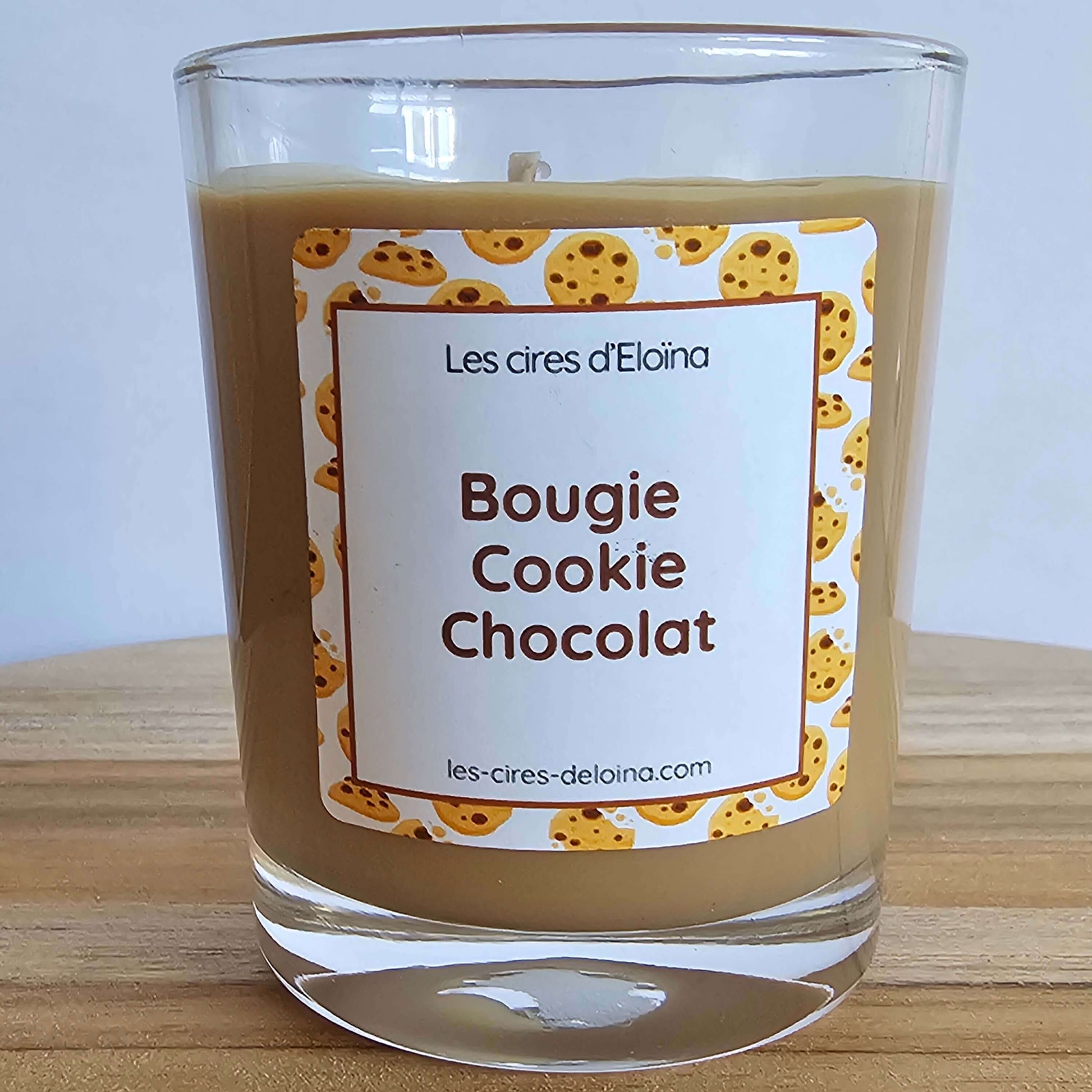 Bougie etit format parfum cookie chocolat vue de face