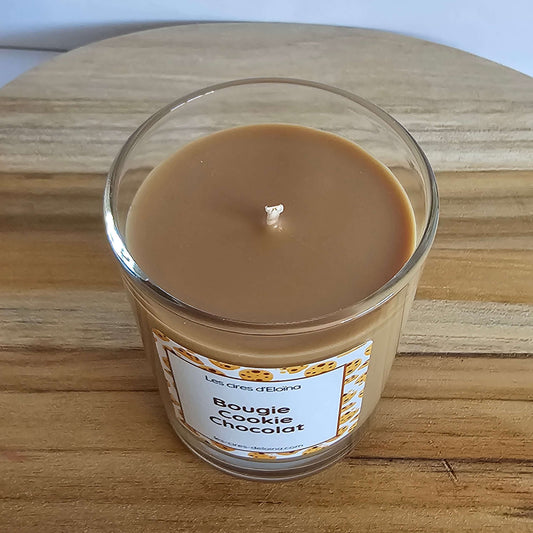 Bougie petit format parfum cookie chocolat vue de haut