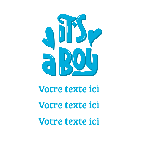 Modèle pour emballage de la bougie nuage avec le texte it's a boy