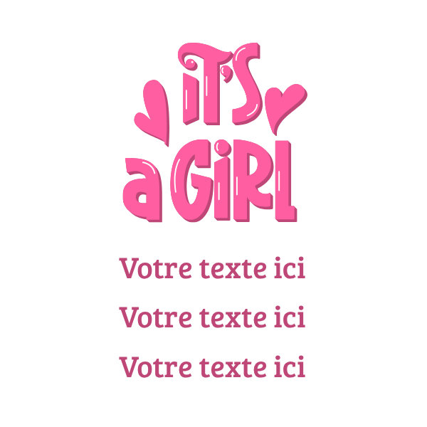 Modèle pour emballage de la bougie nuage avec le texte it's a girl