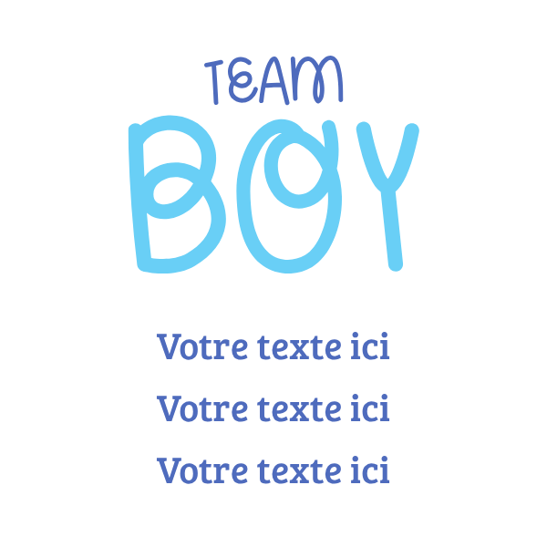 Modèle pour emballage de la bougie nuage avec le texte team boy